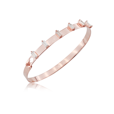 Rose Gold Plated 925K Silver Bangle Bracelet