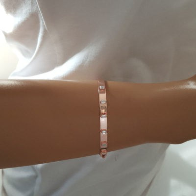 Rose Gold Plated 925K Silver Bangle Bracelet