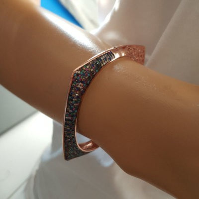 Rose Gold Plated 925K Silver Bangle Bracelet