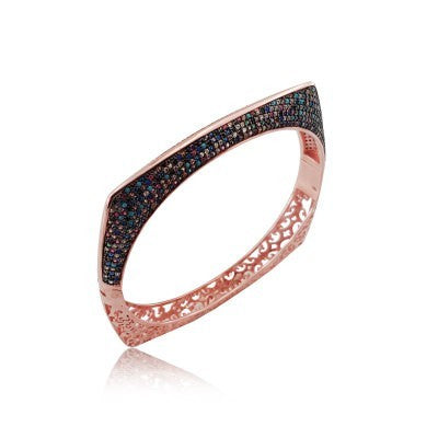 Rose Gold Plated 925K Silver Bangle Bracelet