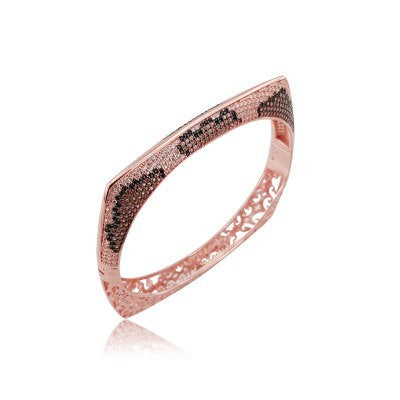 Rose Gold Plated 925K Silver Bangle Bracelet