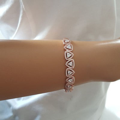 Rose Gold Plated 925K Silver Bangle Bracelet