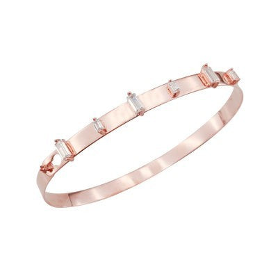 Rose Gold Plated 925K Silver Bangle Bracelet