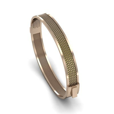 Rose Gold Plated 925K Silver Bangle Champagne Bracelet