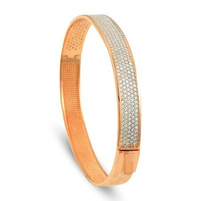 Rose Gold Plated 925K Silver Bangle Cz Diamond Bracelet