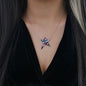 Rose Gold Plated 925K Silver Star Color Stone Necklace