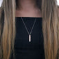 Rose Gold Plated 925K Silver Name Personalized Vertical Necklace