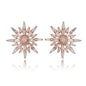 Rose Gold Plated 925K Sterling Silver Baguette Earring Baguette Earring Fashion Designer Earring North Star Earring