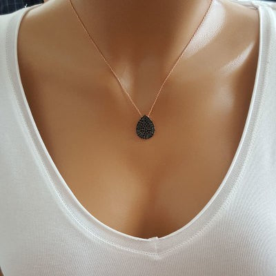 Rose Gold Plated 925K Sterling Silver Charm Pendant Necklace Fashion Designer Necklace Drop Necklace