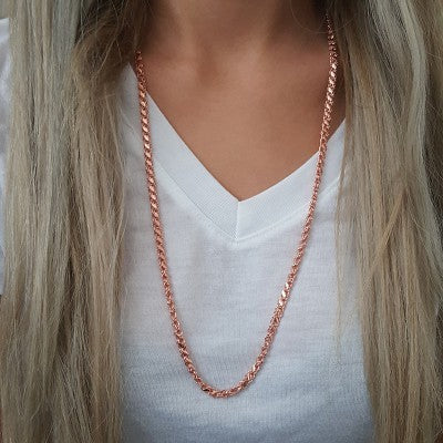 Silver Rose Gold P. 925 Sterling Ottoman Design Long Layer Necklace