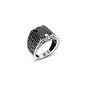 925 Silver Black Zircon Stone Ring For Men