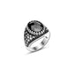 925 Silver Black Zircon Stone Ring For Men