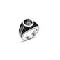 925 Silver Black Zircon Stone Ring For Men