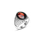 925 Silver Red Zircon Stone Ring For Men