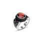 925 Silver Red Zircon Stone Ring For Men