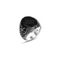 925 Silver Black Zircon Stone Eagle Ring For Men