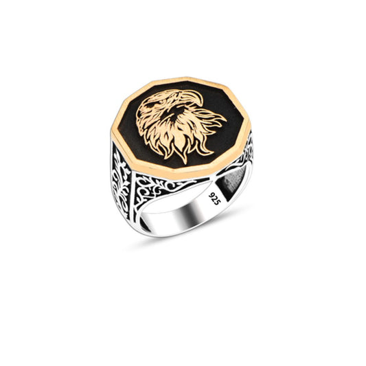 925 Silver Eagle Head Ring For Men