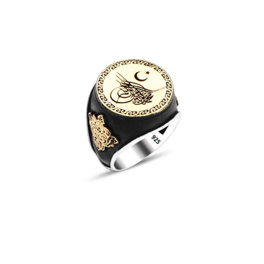 925 Silver Ottoman Tugra Ring For Men