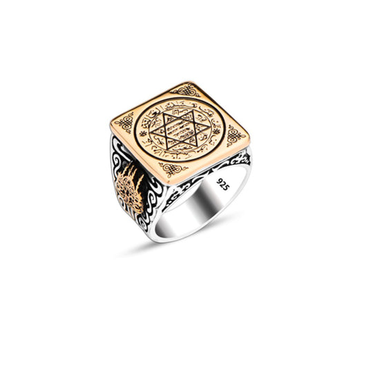 925 Silver Solomon Mosque Seal Ring For Men