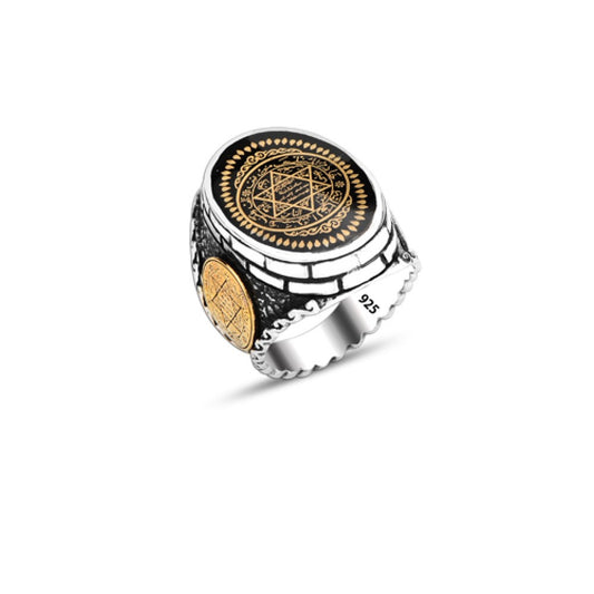 925 Silver Solomon Seal Ring For Men