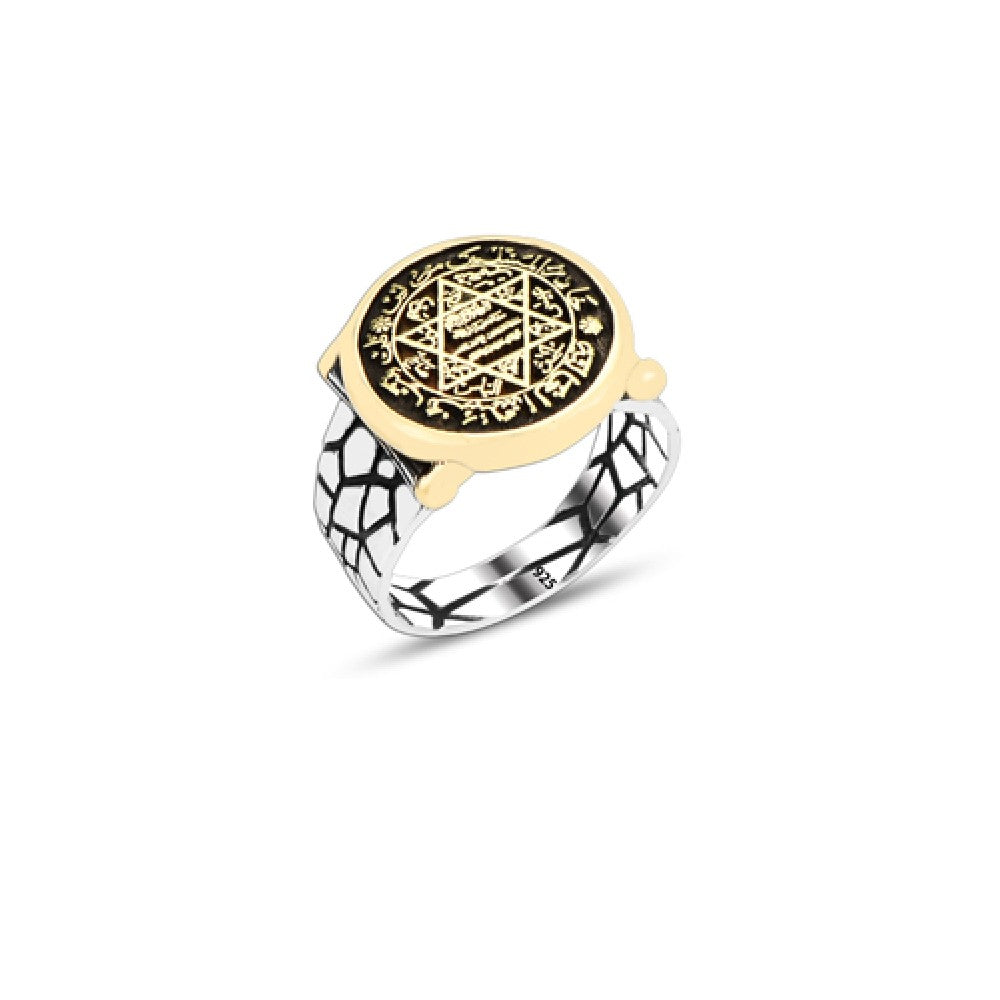 925 Silver Solomon Seal Ring For Men