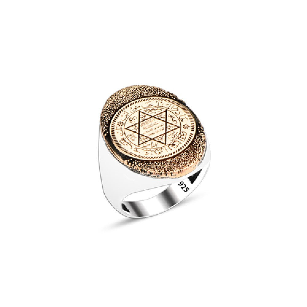 925 Silver Solomon Seal Ring For Men