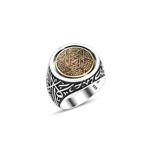 925 Silver Solomon Seal Ring For Men