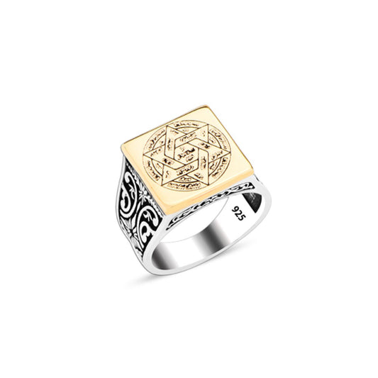 925 Silver Solomon Seal Ring For Men