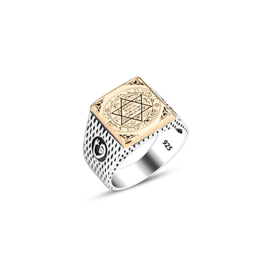 925 Silver Solomon Seal Ring For Men