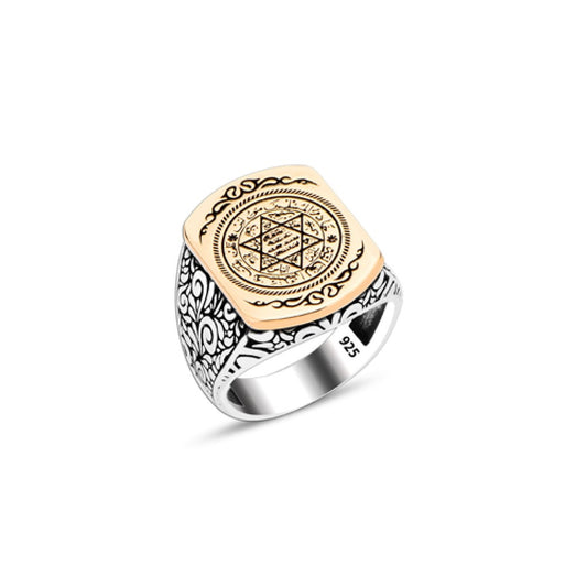 925 Silver Solomon Seal Ring For Men