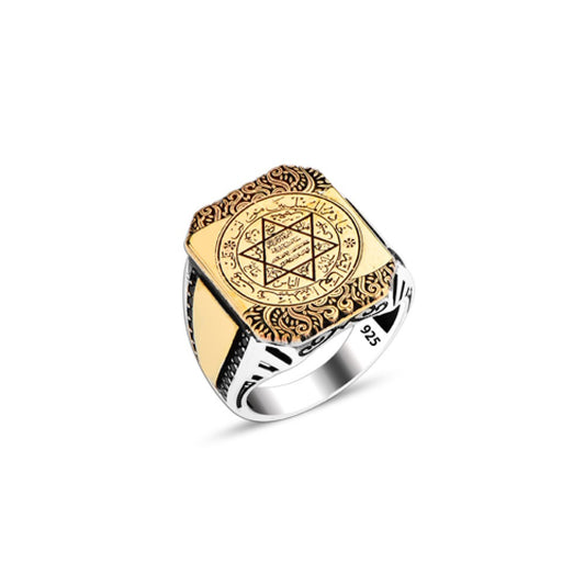 925 Silver Solomon Seal Ring For Men