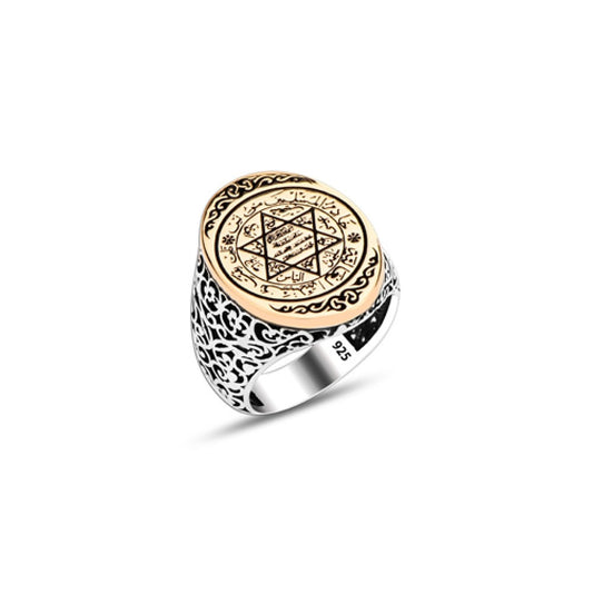 925 Silver Solomon Seal Ring For Men