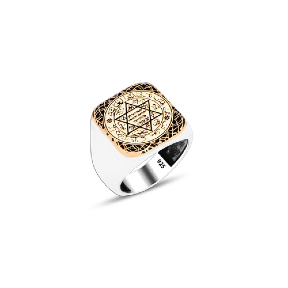 925 Silver Solomon Seal Ring For Men