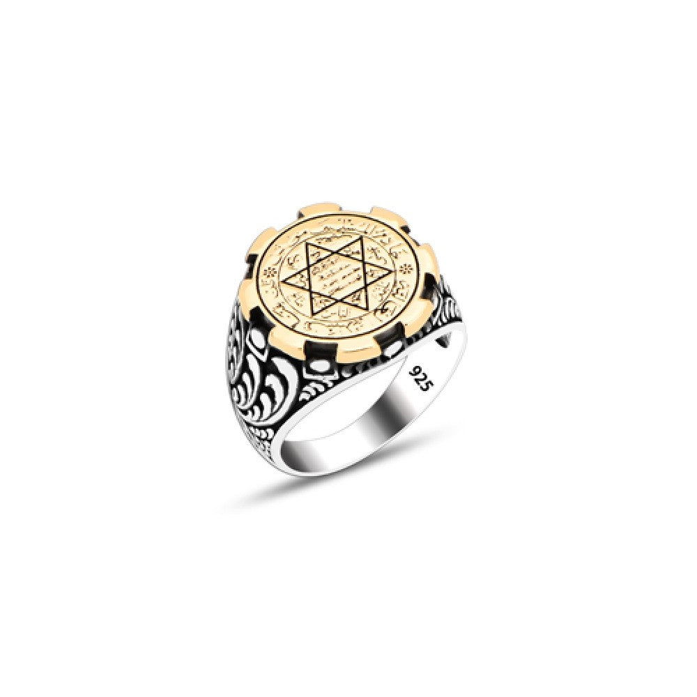 925 Silver Solomon Seal Ring For Men