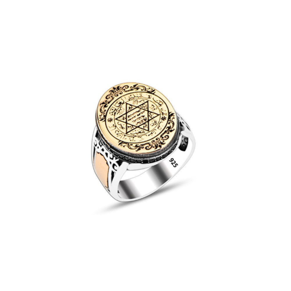 925 Silver Solomon Seal Ring For Men