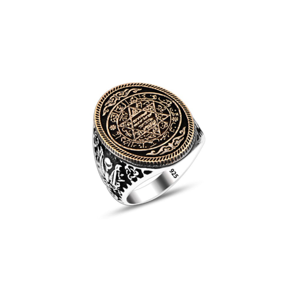 925 Silver Solomon Seal Ring For Men