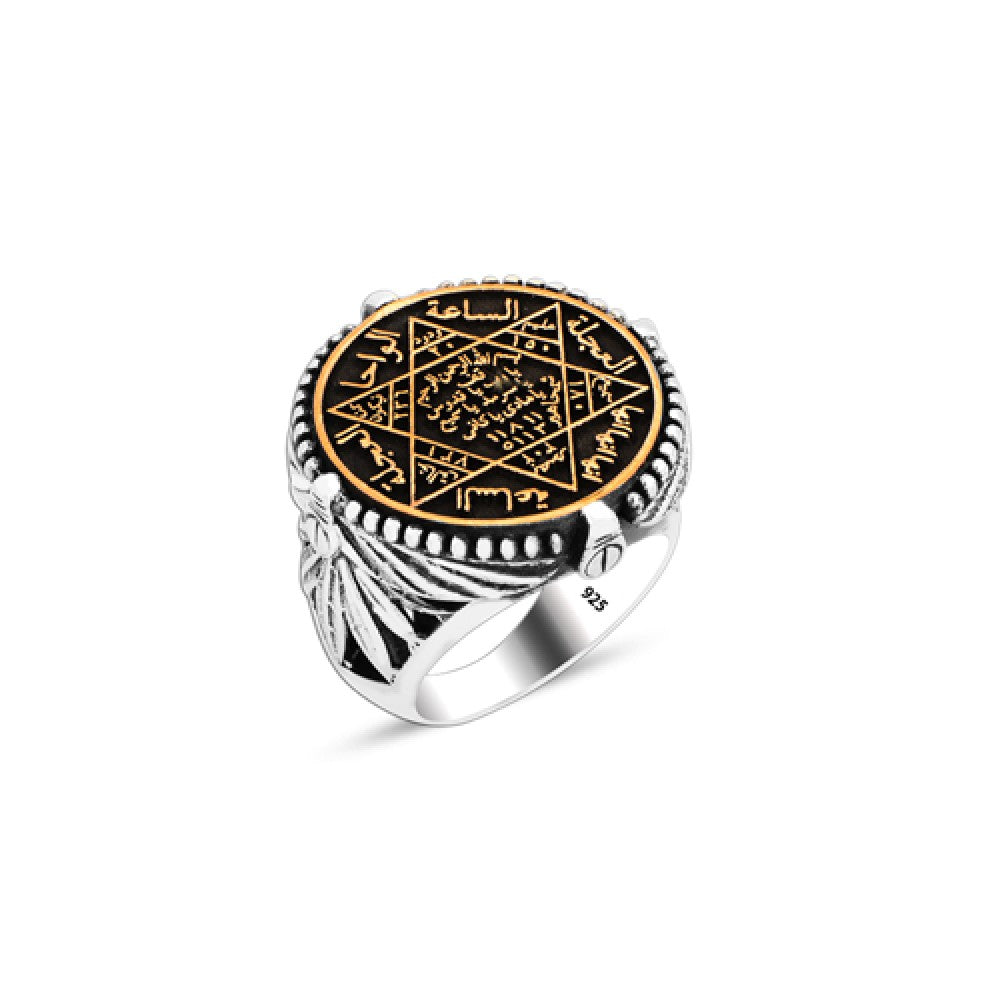 925 Silver Solomon Seal Ring For Men