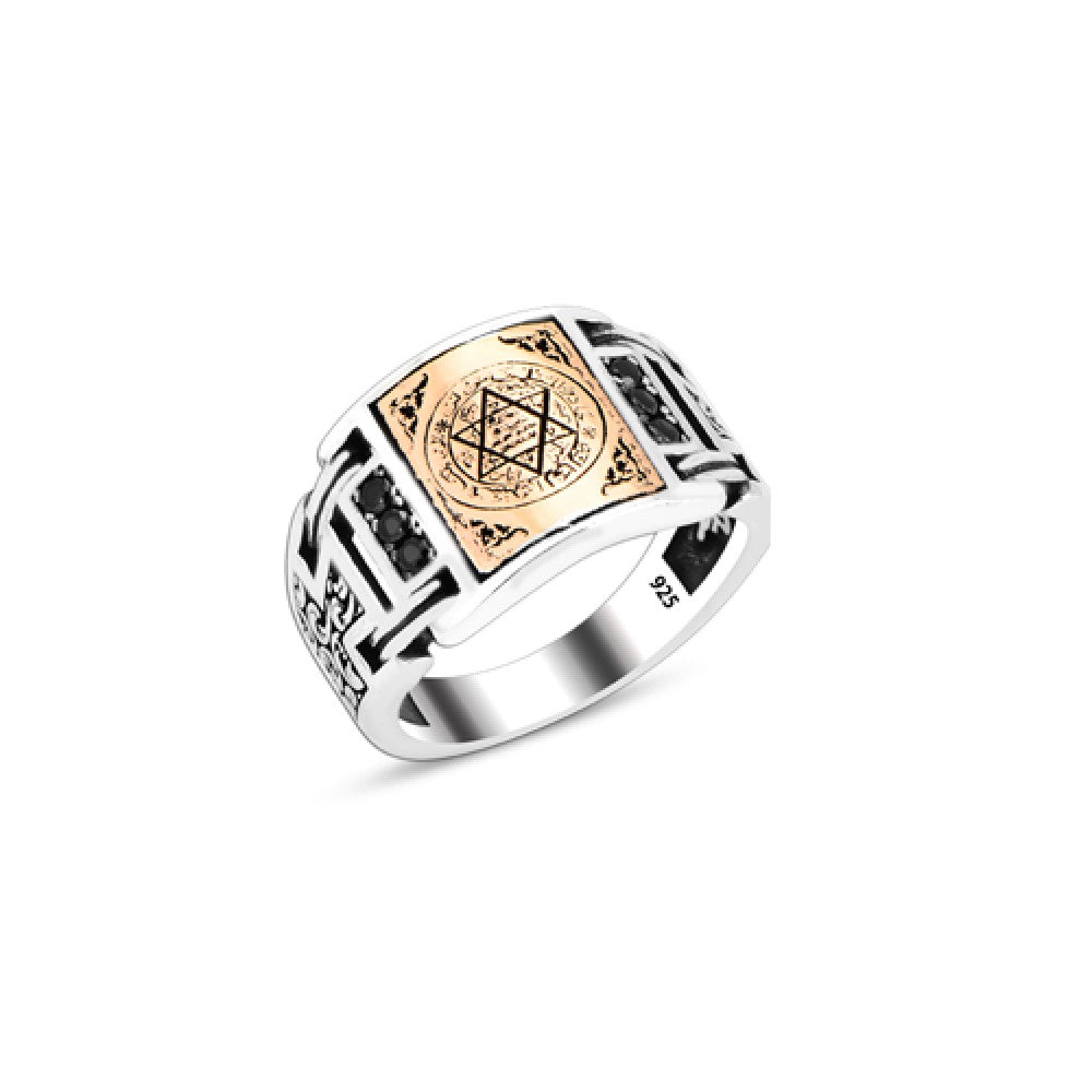 925 Silver Solomon Seal Ring For Men