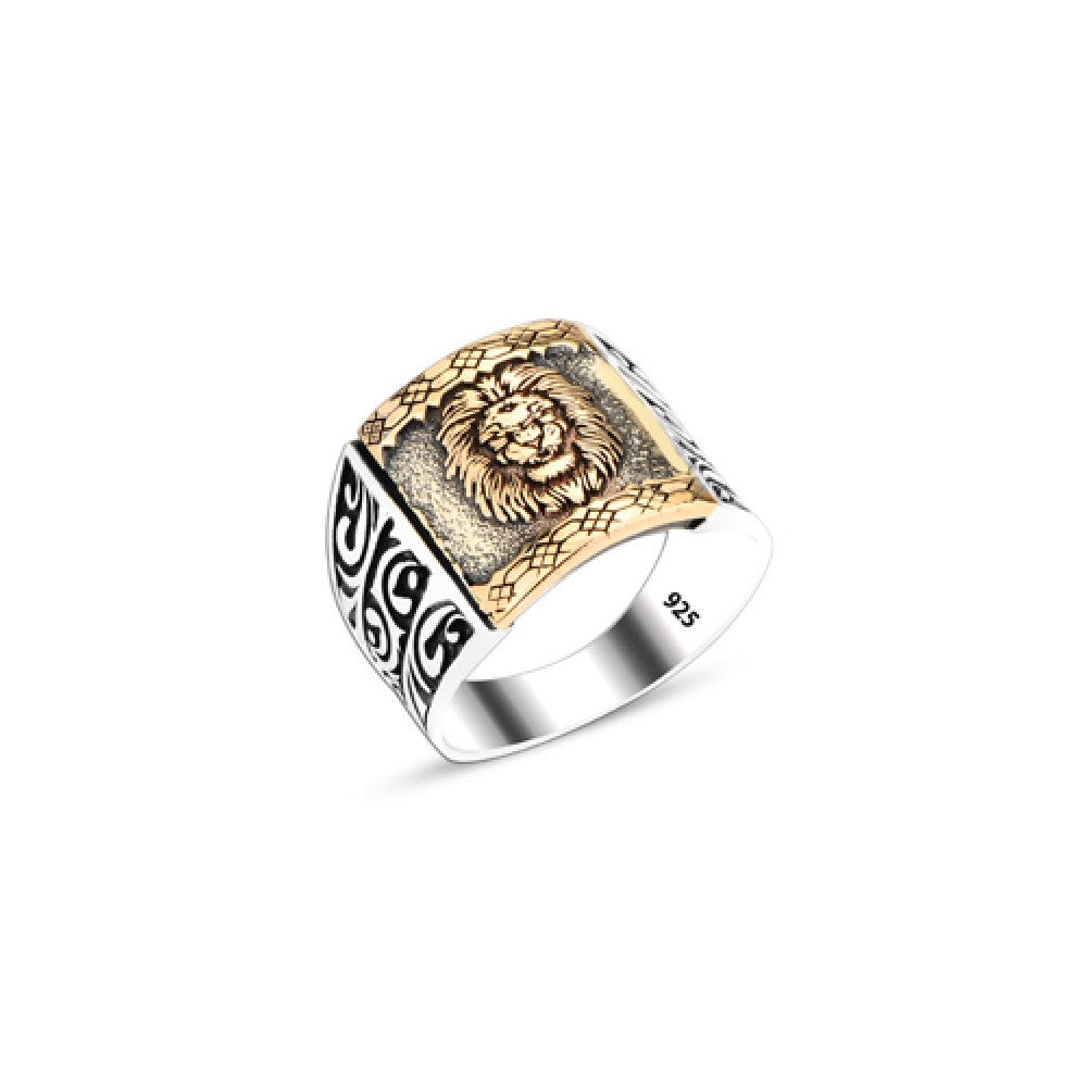 925 Silver Lion Head Ring For Men