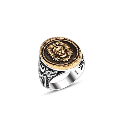 925 Silver Lion Head Ring For Men