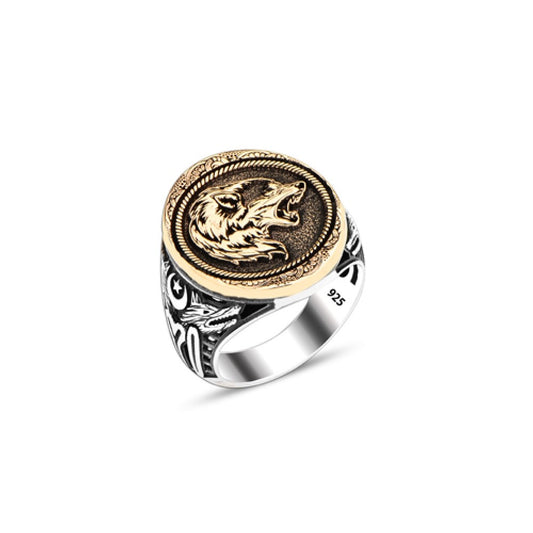 925 Silver Wolf Head Ring For Men