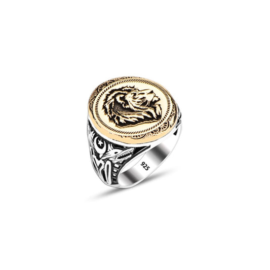 925 Silver Lion Head Ring For Men