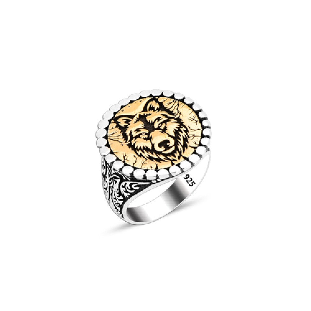 925 Silver Wolf Head Ring For Men