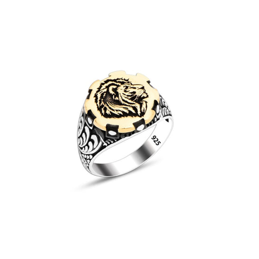 925 Silver Lion Head Ring For Men