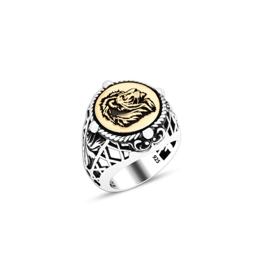 925 Silver Lion Head Ring For Men