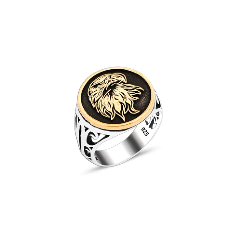 925 Silver Eagle Head Ring For Men