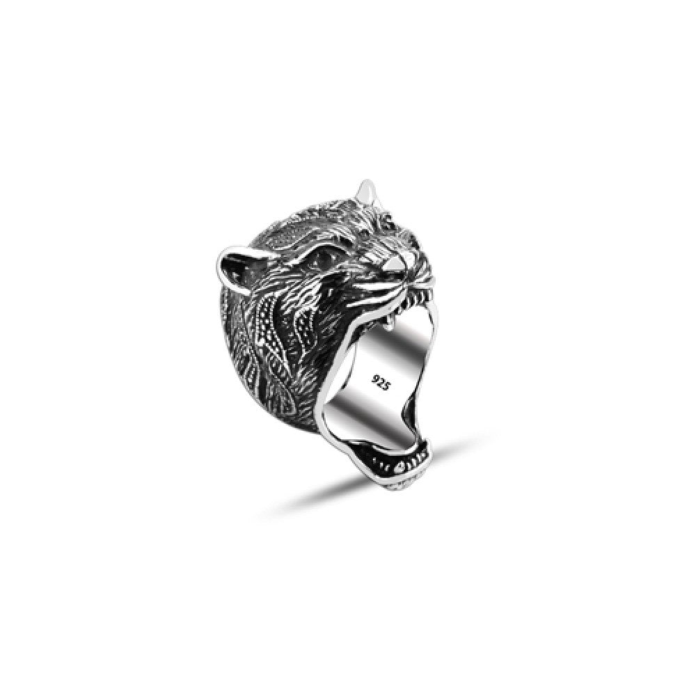 925 Silver Panter Head Ring For Men