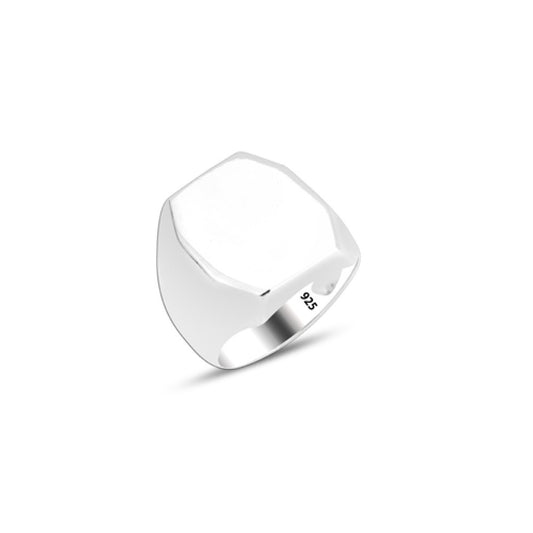 925 Silver Hexagon  Ring For Men