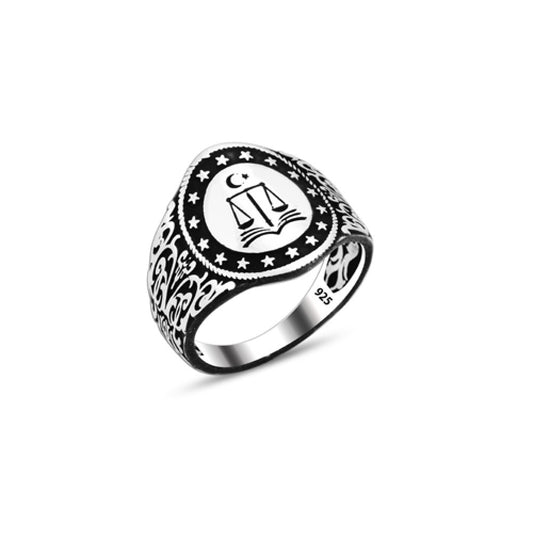 925 Silver Scales of Justice Ring For Men