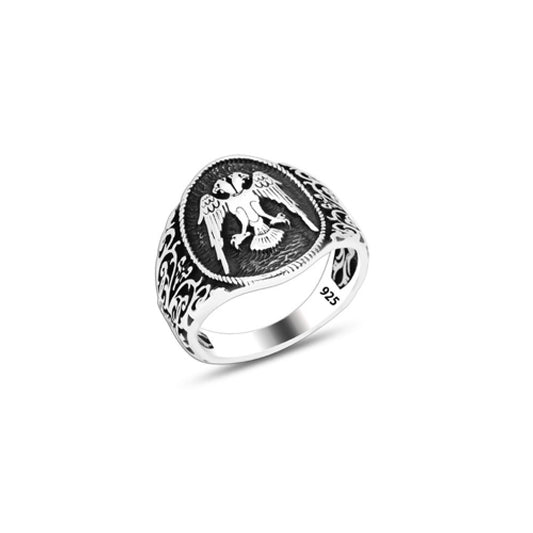 925 Silver Double Headed Eagle Ring For Men